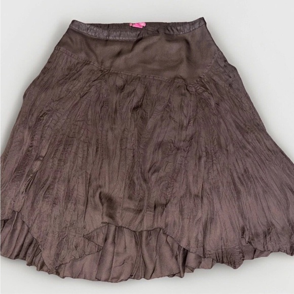 Sunny Leigh Dresses & Skirts - Sunny Leigh Women's Fit & Flare Lined Skirt Size 12 Brown Handkerchief Hem